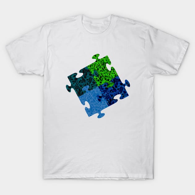 Pickleball Camouflage Puzzle pieces, by Pickleball ARTwear T-Shirt by Pickleball ARTwear 